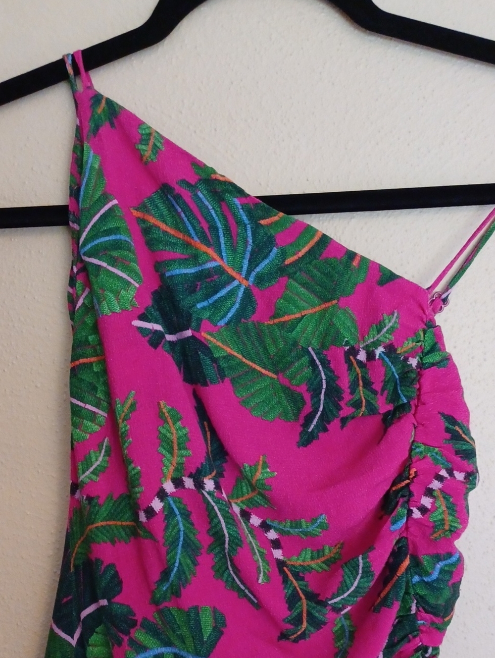 FARM Rio Anthropologie Leaves Midi Dress SZ M Tropical Colorful - Picture 4 of 16